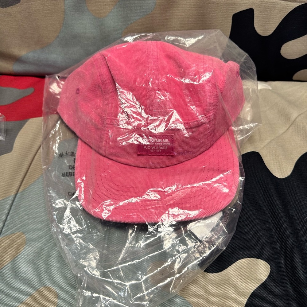 Supreme Pink Corduroy Pocket Camp Cap